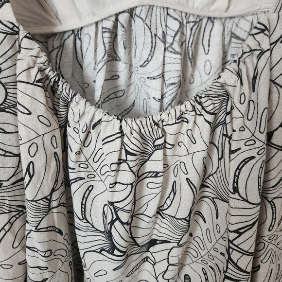 NWT House of Harlow 1960 | Linen Blend Tie Back Montsera Print Mini Dress - Sz S - Picture 9 of 12